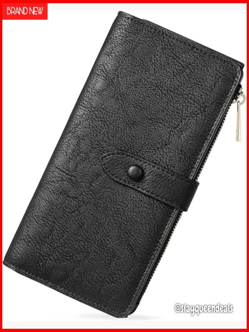 Large Capacity RFID Blocking Trifold Wallet Vegan Leather Women's Clutch